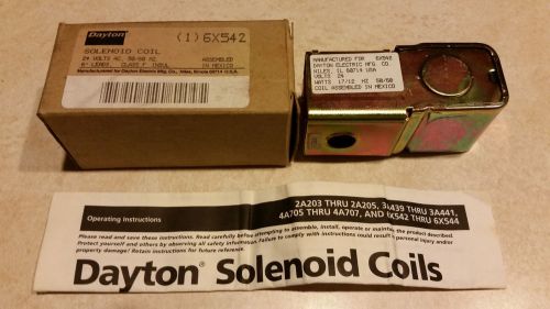 Dayton 6X542 Solenoid Coil 24 VAC 50/60 HZ 6&#034; Leads NIB