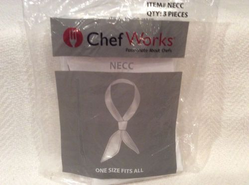 NEW CHEFWORKS NECC 3-PEICES IN PACKAGE WHITE ONE SIZE FITS ALL