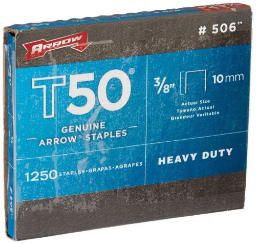 Arrow fastener 506 genuine t50 3/8-inch staples 1250-pack 1 for sale