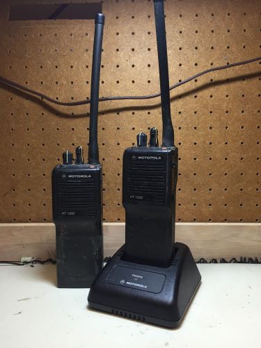 Pair Of Motorola HT1000 VHF portable radios W/Battery &amp; chargers Free Programing