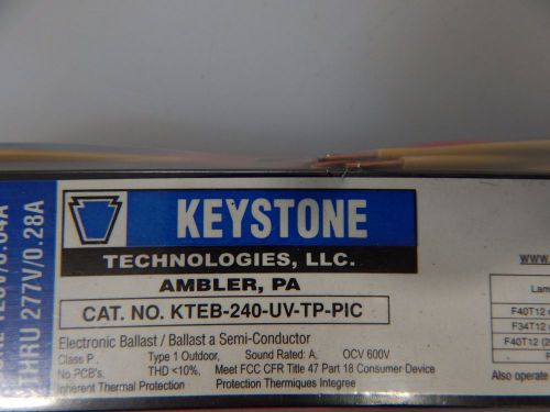 KEYSTONE TECH ELECTRONIC BALLAST KTEB-240-UV-TP-PIC 120V 60HZ