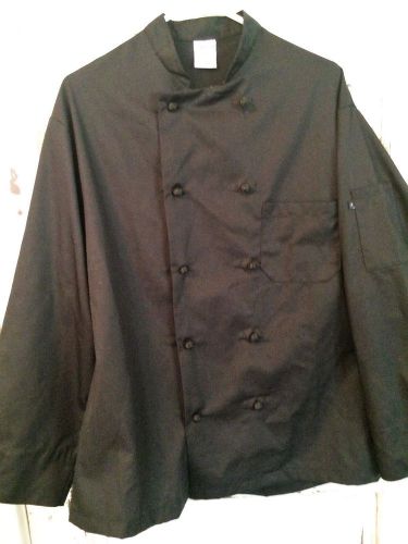 Black Executive Chef Coat  by Chef Trends Size M w/ Knot Closures