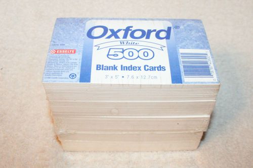 Oxford Blank Index Cards, 3 x 5 Inches, White, 500, 5 packs of 100 SEALED
