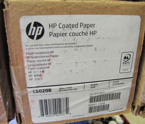 HP Coated Paper ~ C6020B ~ 36&#034; x 150&#039; ~ 24# 4.5mil / 114 microns