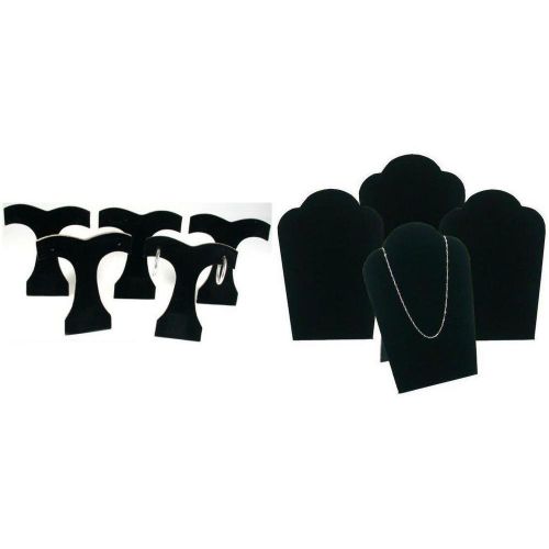 Black Velvet Earring Tree &amp; Velvet Padded Necklace Pendant Bust Easels Kit 9 Pcs