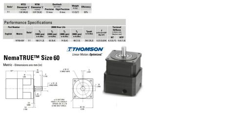 Thompson nemaTRUE Size 60 7:1 ratio 16 mm output shaft