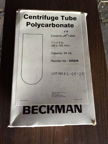 Beckman 17 Centrifuge Tubes 94 mL Capacity 38 X 102 mm Lot Of 17 Tubes In Box Po