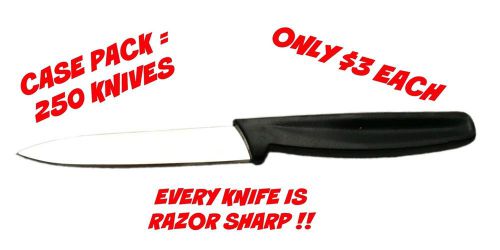 250 Paring Knives 4” Blade Sharp Ready to Work Bulk Commercial Kitchen Knives