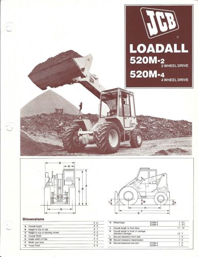 Equipment Brochure - JCB - 520-M-2/4 Loadall - Material Handler - c1985 (E3119)