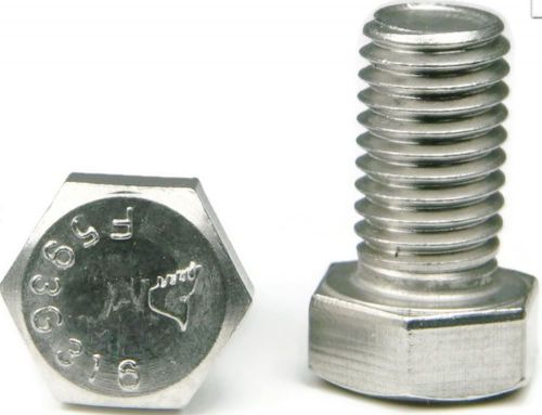 316 stainless steel hex cap screw bolt ft unc 1/2-13 x 1, qty 25 for sale