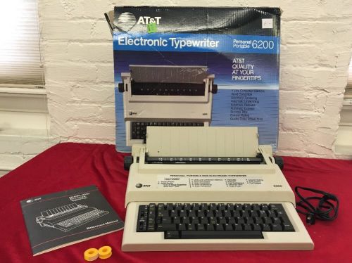 AT&amp;T MODEL 6200 ELECTRONIC TYPEWRITER PERSONAL PORTABLE IN BOX Manual