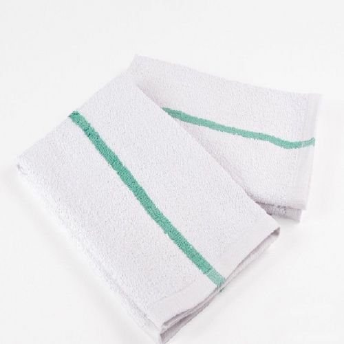 24 new cotton green stripe terry restaurant bar mops premium kitchen towels 28oz for sale