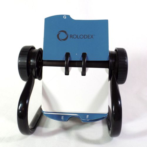 Rolodex Open Rotary Office Phone Card File 2 3/4 x 4 Cards Black