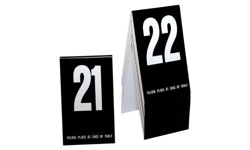Plastic Table Numbers 21-40, Tent Style, Black w/ White Number, Free Shipping
