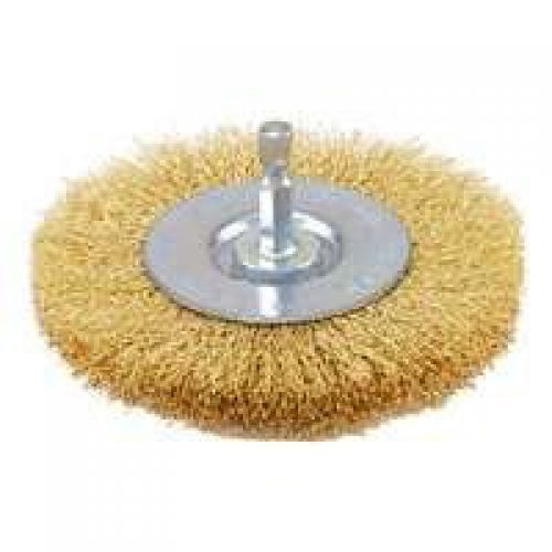 Vermont american 16793 4-inch course brass wire wheel brush with 1/4-inch hex for sale
