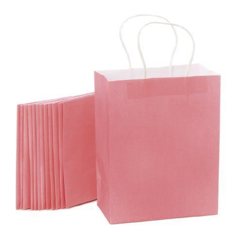 DARICE BAG235 13-Piece 4.25 by 8 by 10.25-Inch Paper Bag, Medium, Pink