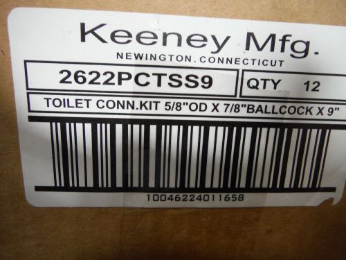 Keeney MFG. (2622PCTSS9) Toilet Connection Kit 5/8&#034; X 7/8&#034; Ballcock X 9&#034; (12pcs)