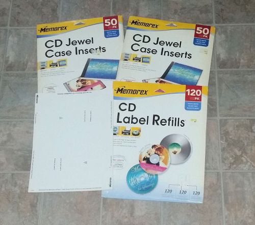 Memorex cd dvd jewel case inserts spine label 2 packs  50 front &amp; back 100 total for sale