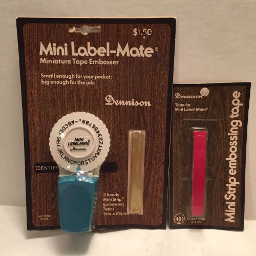 Vtg Mini Label-Mate by Dennison Turquoise New in Original Package Embossing Tape