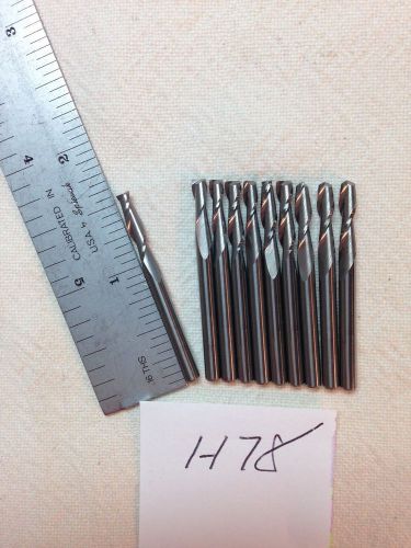 10 NEW 1/8&#034; SHANK CARBIDE END MILLS. 2 FLUTE. USA MADE {H78}