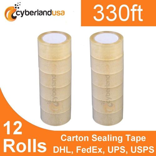 12x rolls carton cyberlandusatm sealing clear packing 2 mil shipping box tape... for sale