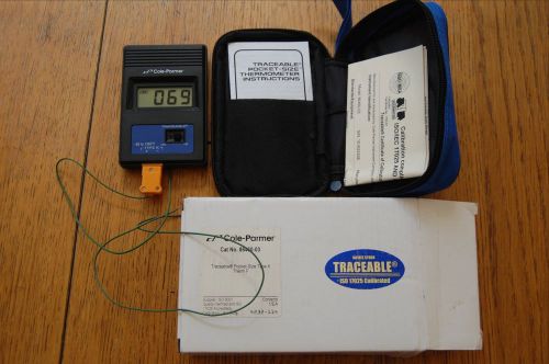 Cole Palmer 86460-03 Traceable Type K Themometer Pocket Size w/ NIST Certificate
