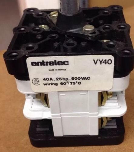ENTRELEC ROTARY SWITCH WITH 6INCH SHAFT with HANDLE VY4040A-25HP-600VAC
