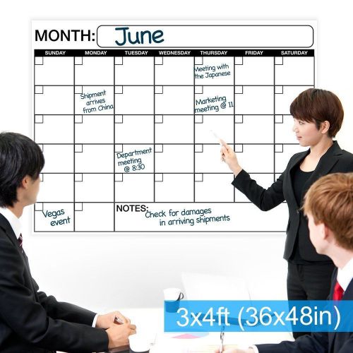 Laminated Wall Calendar Dry Erase Office Planner Business Organizer JUMBO 36x48