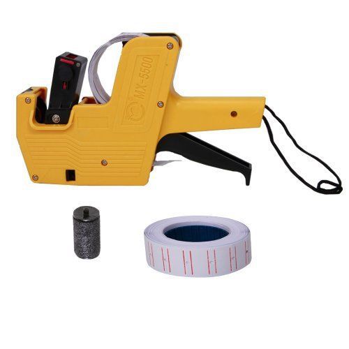 MX-5500 Label Price Tag Gun, Ink Cartridge, Label Paper Sticker Roll Home Office