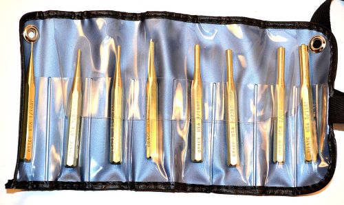 Nos grace us gunsmith machinists 8pc 1/16-5/16&#034; brass roll pin punch set #brp-8 for sale