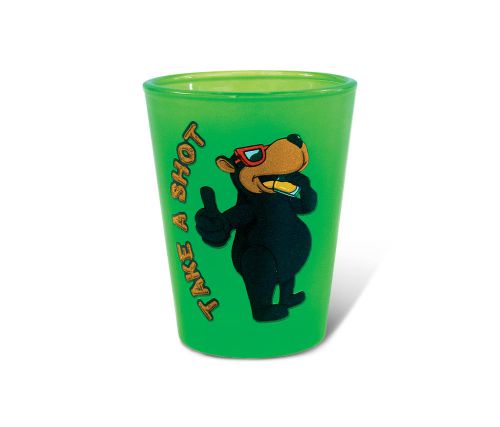 Green Neon Shot Glass Black Bear