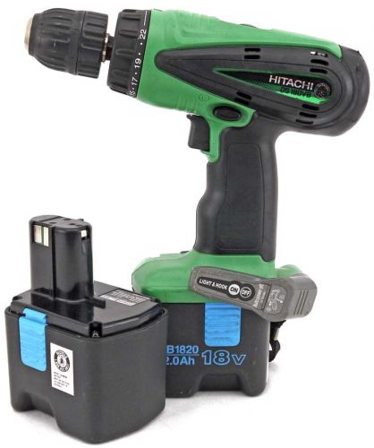 Hitachi ds18dv8 cordless handheld drill driver +2x eb1820/2.0ah 18v battery pack for sale