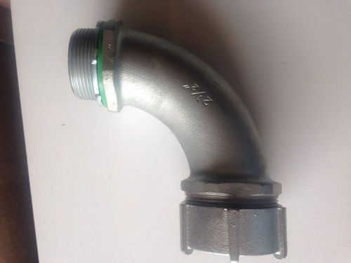 Galvanized seal tight connector 90 elbow 2-1/2&#034; long radius *new* for sale
