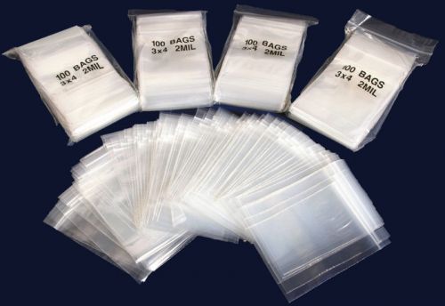 500 Ziploc Zipper Bags Plastic Baggie Ziplock 3&#034;X 4&#034;