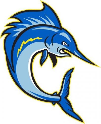 30 Custom Cartoon Sailfish Personalized Address Labels