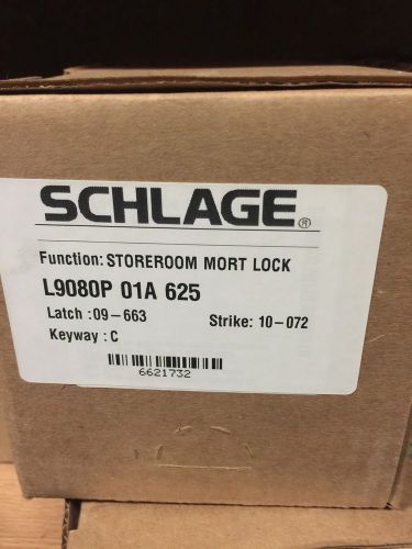 Schlage L9080P 01A 625  Storeroom Function Mortise Lock Lever Trim