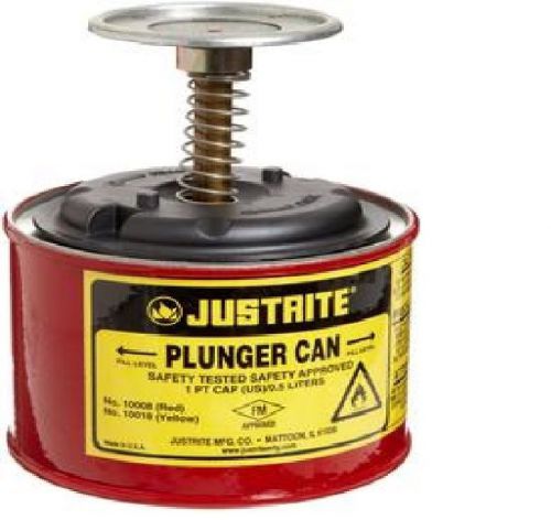 JUSTRITE Plunger Can, 1/2 Gal, Red, 7-3/8&#034; x 7-1/4&#034;, 10208 |NU2|