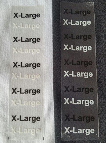 InStockLabels.com X-Large New Modern Style Clear Clothing Size Stickers For