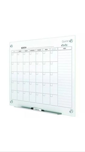 Quartet Calendar Glass Whiteboard, Magnetic, Infinity, 4 x 3 Feet, White GC4836F