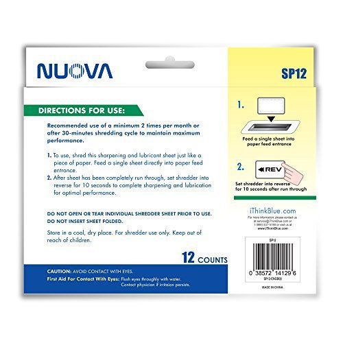 Nuova SP12 Shredder Sharpening &amp; Lubricant Sheets, 12 Count