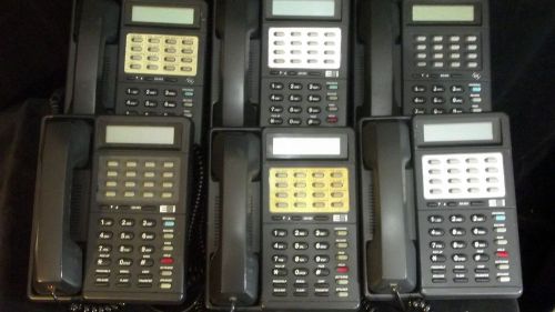ESI DP1 EKT-D LOT OF (6) blk office display phones w handsets &amp; risers untested