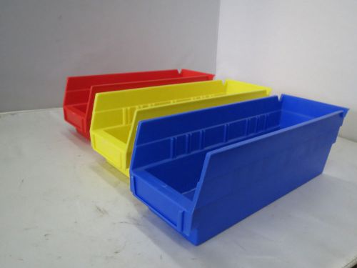 Akro mils 30-120 red/yellow/blue deep bins 11x4x4 (pack of 20) for sale