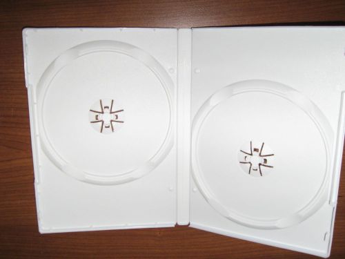 100 HIGH QUALITY 14MM NEW DOUBLE 2 DVD CASES, WHITE, PSD38