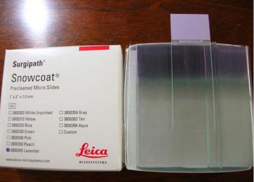 Leica 1 mm Surgipath Snowcoat Micro Slides 3800355 Lavender 10 Gross Box of 1440