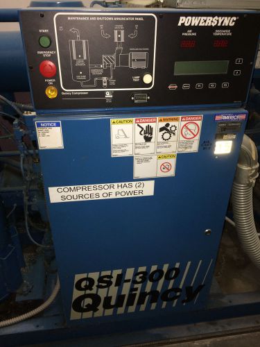 Quincy 75 hp air compressor powersync qsi-300 refrigerated dryer air cooled for sale