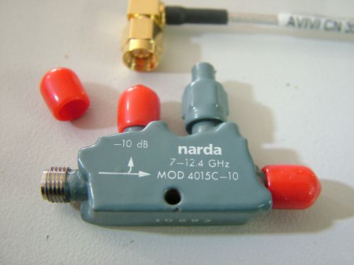 Narda directional coupler 7 - 12.4GHz 10db + SMA Cable 4015C-10 50W Power