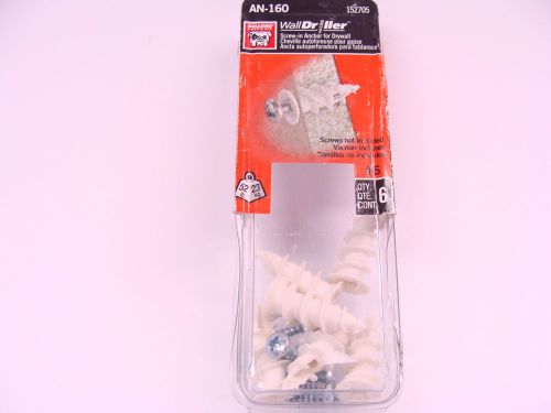 Bulldog Plastic Self Drilling Drywall Anchors with Screws 6 Pack       A001314V