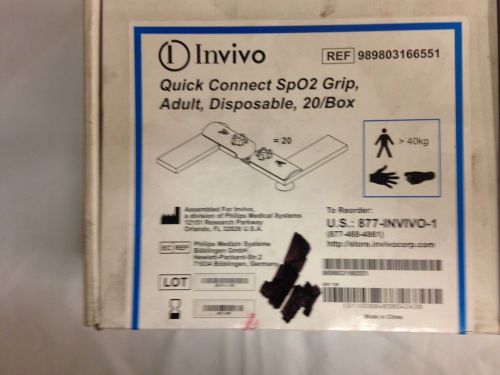 Invivo Quick Connect SpO2 Grip, Adult, 989803166551 Box of 20, exp 2017-09