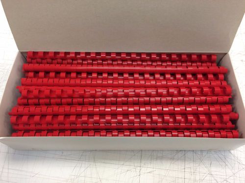 Box of 100 3/8&#034; Red Plastic Spiral Comb Bindings