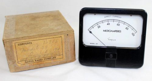Vintage Simpson Model 29 Microamperes Panel Meter Gauge